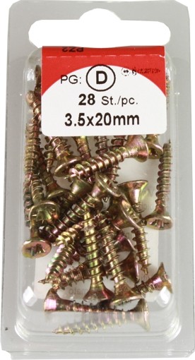 Tornillos del conglomerado Pozidrive cromado 3, 5 HP 28