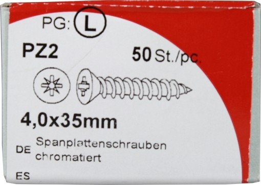 Conglomerado tornillos Pozidrive chromated KP 0x35mm 4, 50