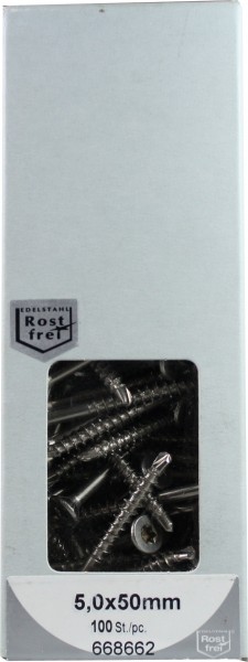 Conglomerado tornillos Torx con Bohrsp. acero inoxidable 5, 0x50mm