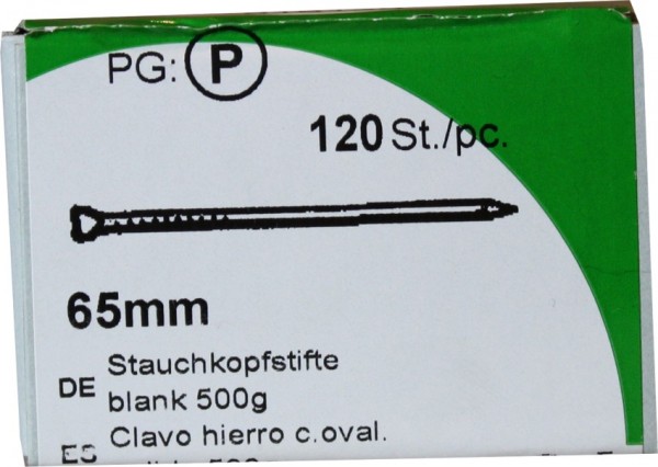Stauch alfileres de cabeza hierro blanco, 65 mm