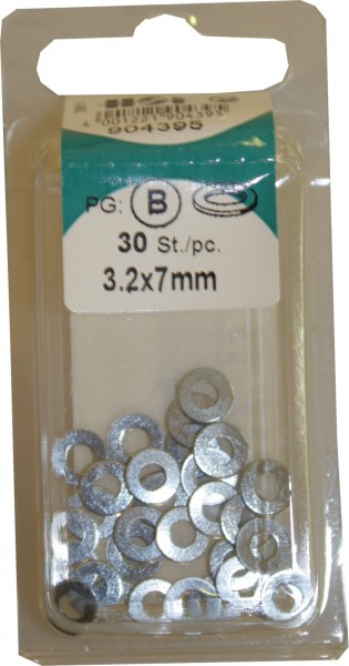 U arandelas galvanizados de 3, 2x7mm