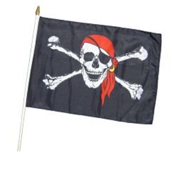 Banderas de cadena...Huesos y cráneo de pirata