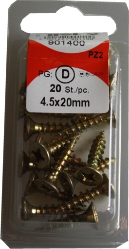 Conglomerado tornillos Pozidrive acero cromado 4, 5 HP 20