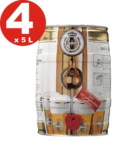 4 x Warsteiner Pils 5L barril de 4,8% vol.