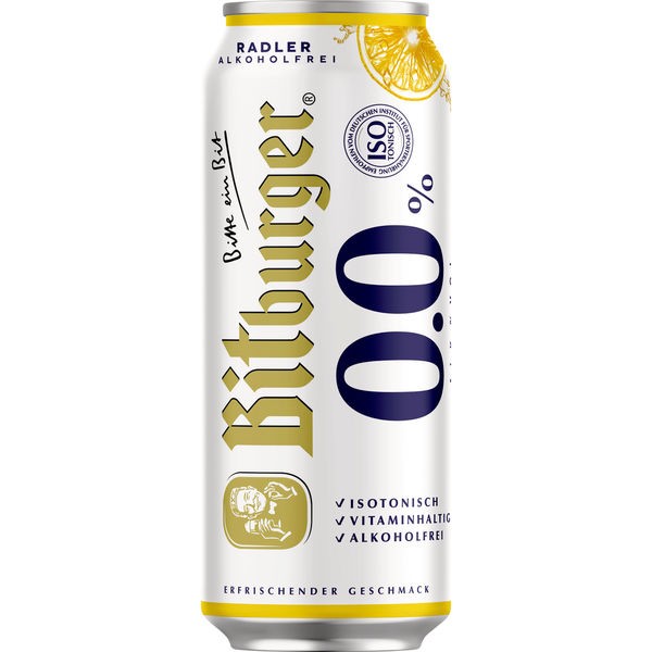 24 x 0,5L latas Bitburger Radler sin ALCOHOL