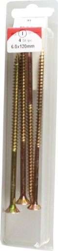 Conglomerado tornillos Pozidrive cromado 6, 0x120mm HP 4