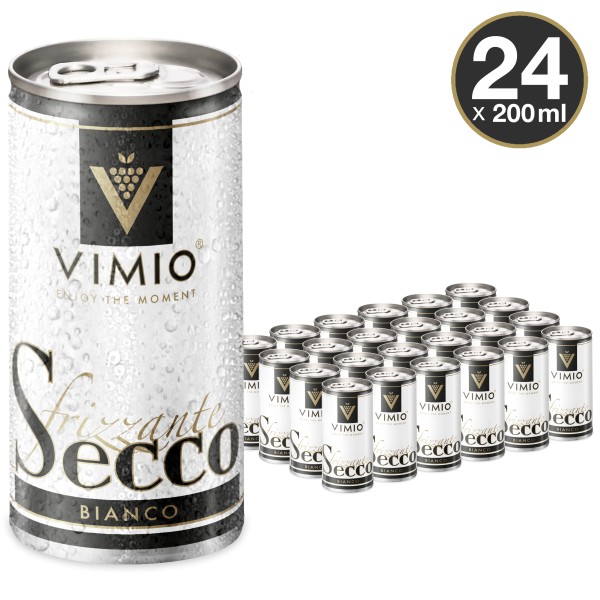 24 x Vimio Frizzante Secco bianco 10.5% vol 200 ml lata