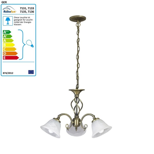 Rabalux péndulo Beckworth Color: Bronce / White Alabaster Klassik Altura: 340 Diámetro: 550