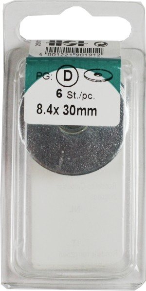 Arandelas de cuerpo galvanizado 8, 4 x 30 mm 6 HP