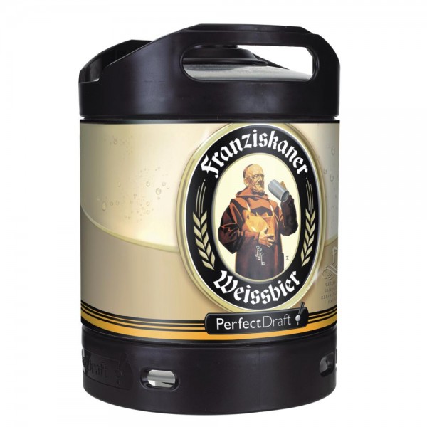 4x Franziskaner Weissbier cerveza de trigo Perfect Draft 6 litros barril 5,0% vol