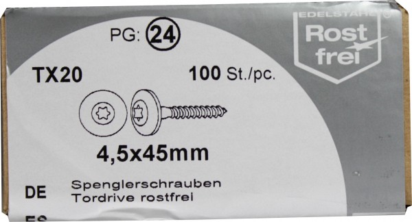 Impulsión del tornillo de la puerta del Spengler V2A 4, 5x45mm