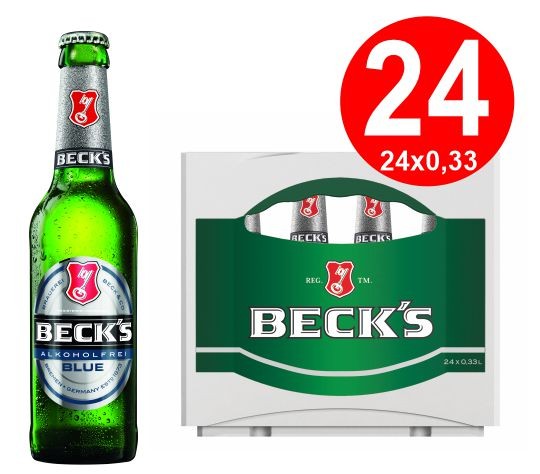 24 x Becks Blue Sin alcohol 0.33 L Caja original: <0.5% vol, alc.MULTI-PATH