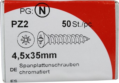 Conglomerado tornillos Pozidrive chromated KP 5x35mm 4, 50