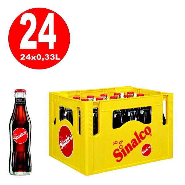 24 x Sinalco Cola 0,33 L caja original botella vidrio depósito retornable