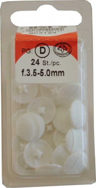 3 Tapones blancos Pozidrive, 5-5 mm