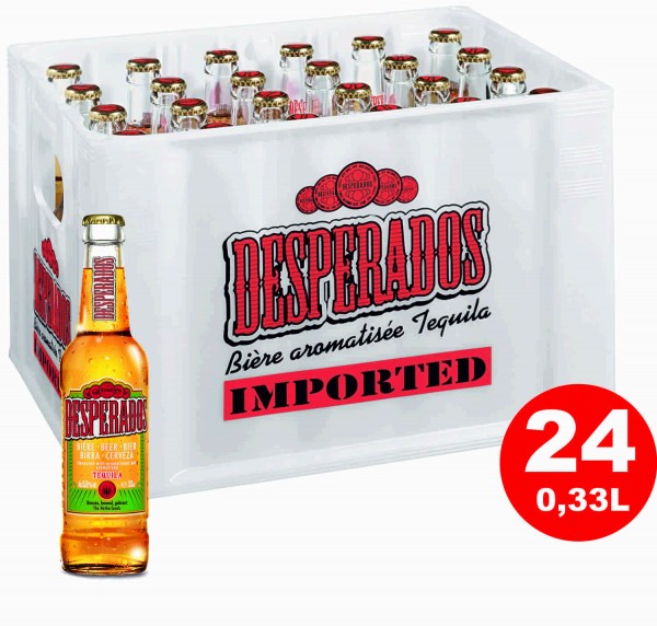 24 x Desperados Tequila cerveza 0,33 litros 5,9 % Vol.