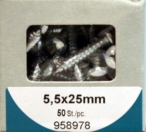 Liko 5, tornillos de metal de hoja 5x25mm galvanizado