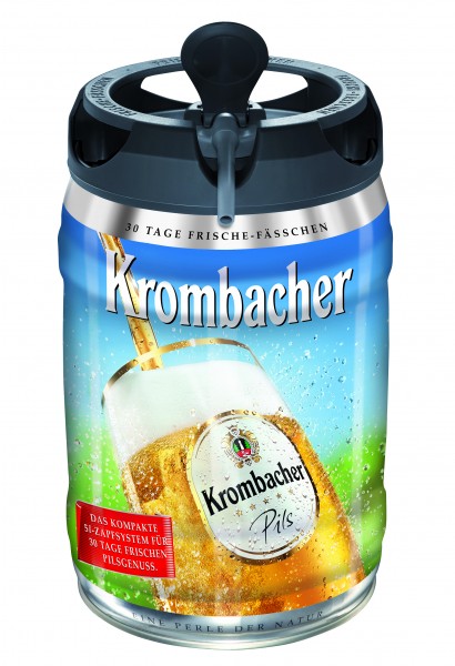 Krombacher Pils Freshness Keg, 5 litros de barril de fiesta de 4.8% vol