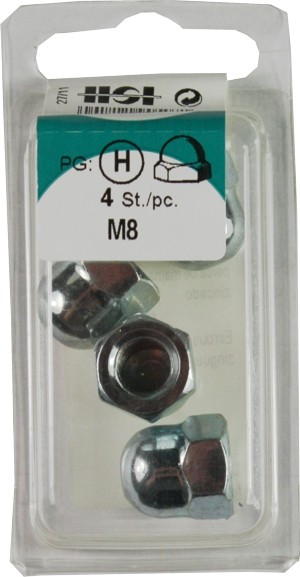 M8 plateado tuercas ciegas