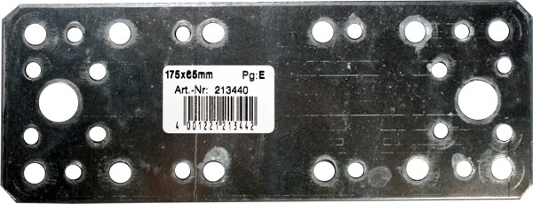 Conector plano galvanizado 175x65mm