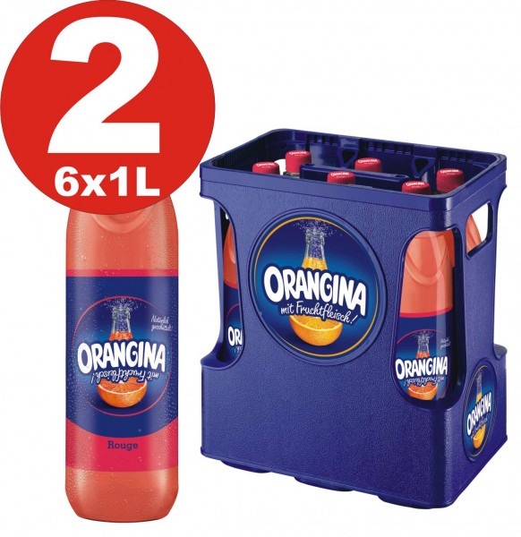 Limonada 2x6 Orangina rouge 1 litro - 12 botellas de PET en cajas originales