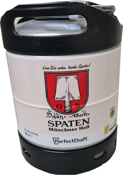 Spaten Münchner Hell Perfect Draft reutilizable barril 6 litros 5,2% vol. Depósito reutilizable