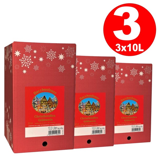 3 x Drathen Bacchus vino caliente con fuego 10 litros 9.5% vol. Alc.
