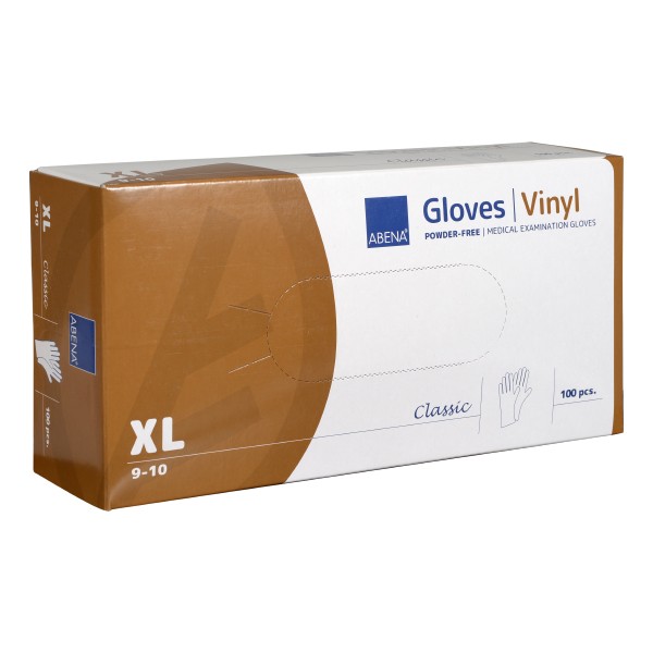 3 x 100 Abena Guantes Guantes Clásicos Vinilo Sin Polvo Talla XL