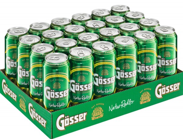 24 latas de 0,5 l Gösser Natur Radler Limón 2,0% vol. alc. DESECHABLE