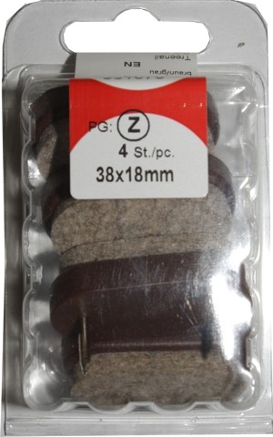 Deslizadores de fieltro marrón/gris 38x18mm