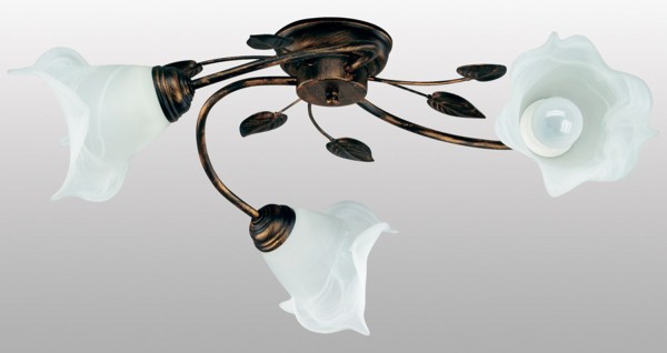 090/3 - Lampex Plafond Bluszcz 3 metal / vidrio 23 x 63 cm