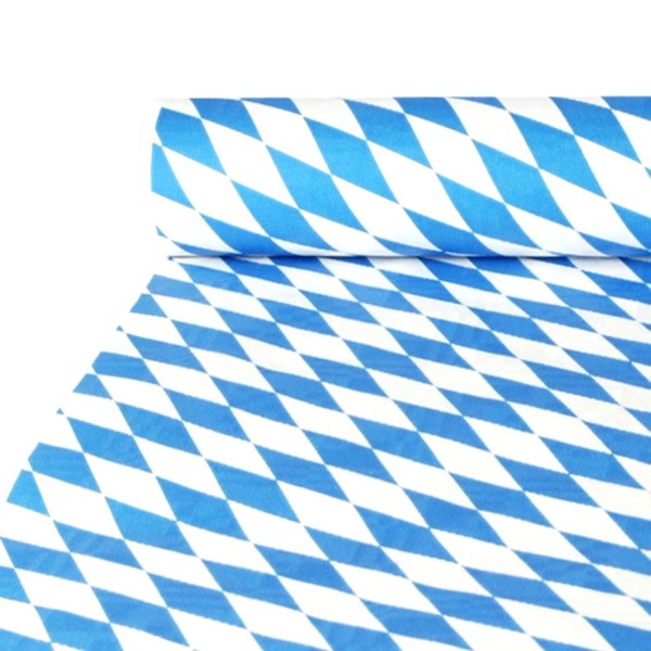 Mantel de papel con estampado de damasco 10 mx 1 m azul bávaro