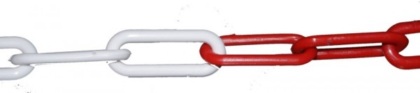 Rodillo de cadena de plástico rojo y blanco