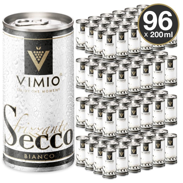 96 x Vimio Frizzante Secco bianco 10.5% vol 200 ml lata