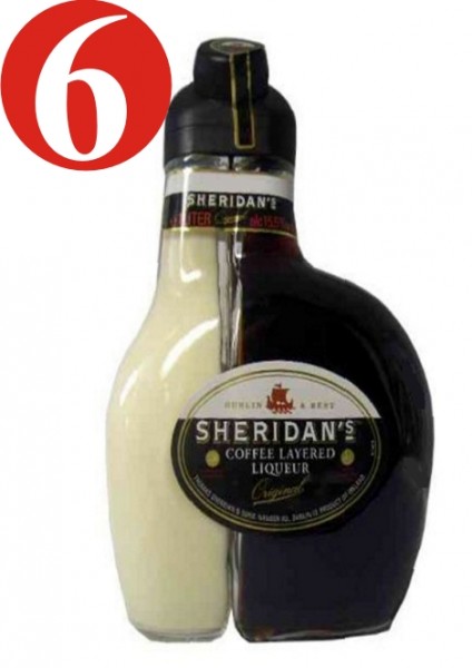 6x Sheridan licor de cafÃ© 15,5%VOL.-0,5L