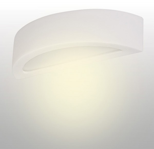 aplique de pared LAMPEX Atena 40 de cerámica blanco / vidrio de 10 x 40 cm
