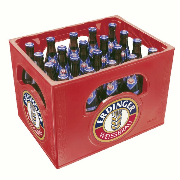 20 x Erdinger Blanco Cerveza sin alcohol 0.5L Caja original Weissbier