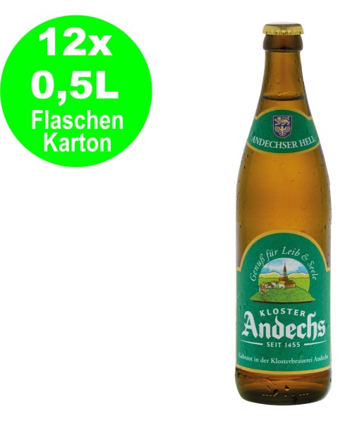 20 x Andechser Vollbier hell 0.5l - 4.8% vol. Caja original de alcohol