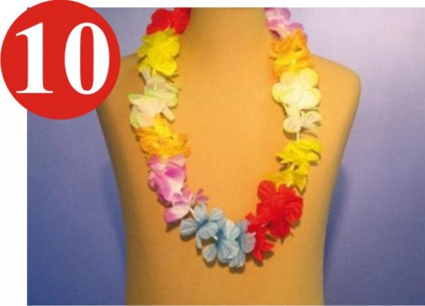 10 xCadena de Hawai...Flor de 5 cm
