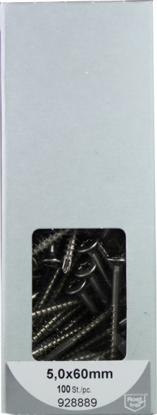 Conglomerado tornillos Torx con Bohrsp. acero inoxidable 5, 0x60mm