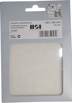 100X100mm blanco autoadhesivo fieltro placas