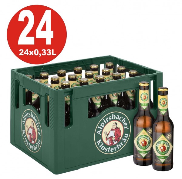 24 x Alpirsbacher Pils 0.33 Caja original 4.9% Vol. Alc