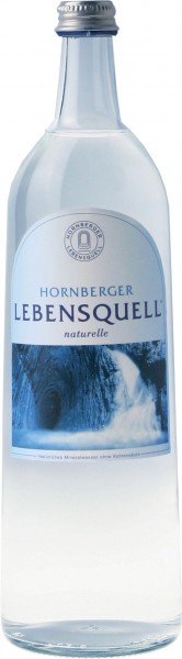 2 x Hornberger Lebensquell Naturelle 6 x 1 litro de todavÃ­a estuche original botella de vidrio de agua