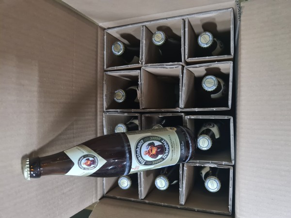 12x cerveza de trigo con levadura Franziskaner naturalmente turbia 0,5 l 5,0 % vol. en una caja de envío REUTILIZABLE