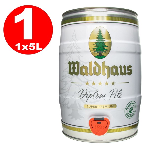 Waldhaus diplom pils 5 litros 4.9% vol. Barril de fiesta MHD REDUCIDO: MHD:30.11.2025