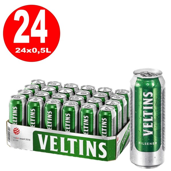 24 x Veltins Pilsener latas 0.5L 4.8% vol incluyendo depósito unidireccional