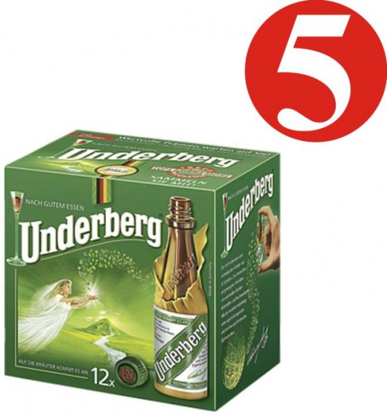 5x Underberg bitters 44% 12 x 20 ml
