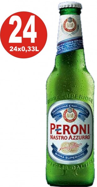 24 botellas Peroni Nastro Azzuro Italia 0,33L 5,5% vol. alc.