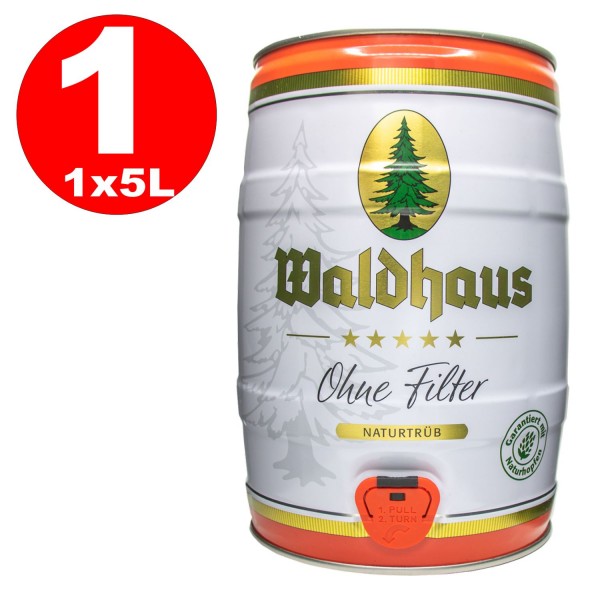 Waldhaus sin Filter Naturtrüb 5 L party keg 5.6% vol. La cerveza de los hombres