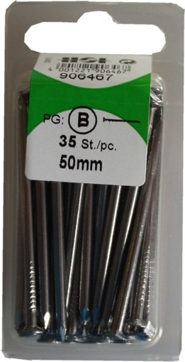 Alfileres de cabeza avellanadas de hierro en blanco 50 mm HP 70 g